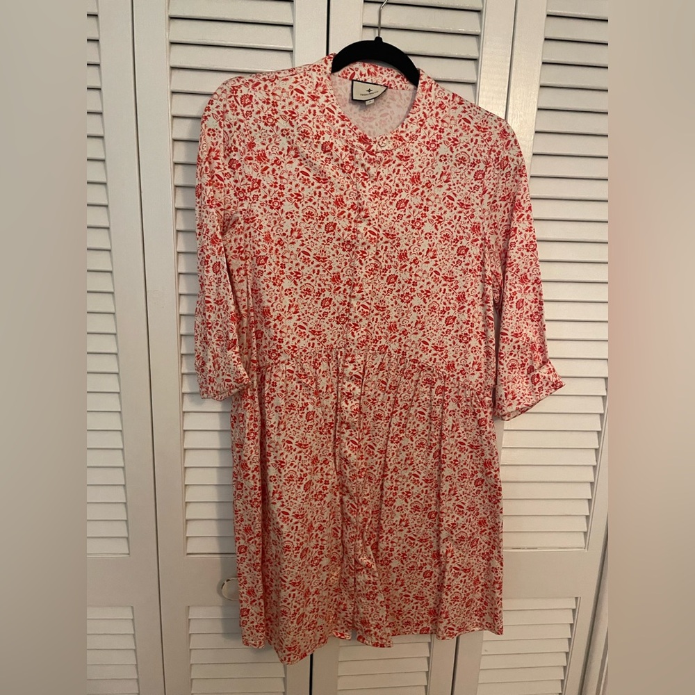 Tuckernuck Red and White Floral Royal Shirtdress